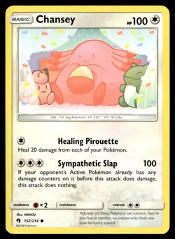 Chansey 152/214 Common Lost Thunder Pokemon Lightly Played - Image 1