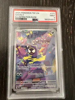 🔥 2024 POKEMON TEF EN-TEMPORAL FORCES ILLUSTRATION RARE #177 GASTLY PSA 9 🔥 - Image 1