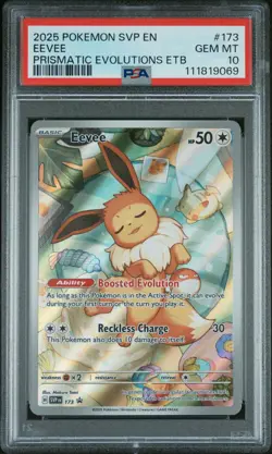 2025 POKEMON SVP EN-SV BLACK STAR PROMO #173 EEVEE PSA 10 - Image 1