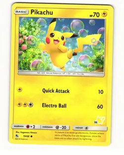 Pikachu - 19/68 (#55 Pikachu Stamped) 019/068 Promo 2020 Battle Academy NM - Image 1