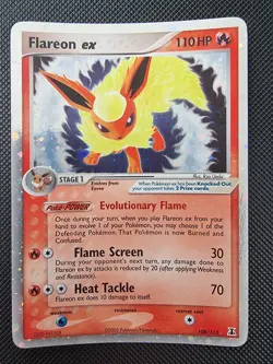 Pokemon TCG Flareon EX 108/113 Delta Species Holo Rare 2005 - Image 1