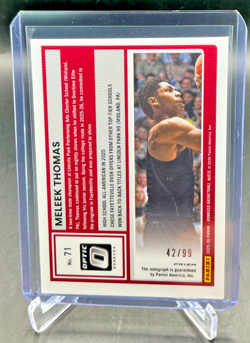 2025/26 Donruss 1st Prospect Optic MELEEK THOMAS Holo AUTO 42/99 #71 - Image 2