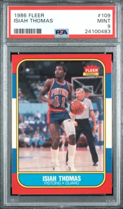 1986 Fleer Isiah Thomas #109 PSA 9 - Image 1