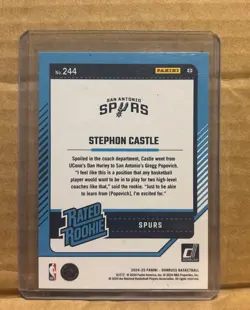 2024-25 Donruss Rated Rookie International Holo Maroon Laser Stephon Castle - Image 2