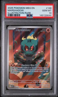 2025 POKEMON MEG EN-MEGA EVOLUTION ILLUSTRATION RARE #146 MARSHADOW PSA 10 - Image 1