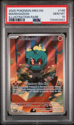 2025 Pokemon Meg EN-Mega Evolution Marshadow Illustration Rare PSA 10 #146 - Image 1