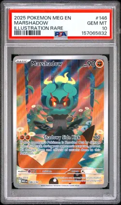 2025 POKEMON MEG EN-MEGA EVOLUTION ILLUSTRATION RARE #146 MARSHADOW PSA 10 - Image 1