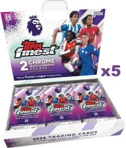 5 Box Lot - 2025/26 Topps Finest Premier League Sealed Hobby Box (2 Autos per) - Image 1