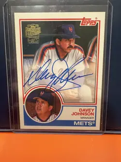 2022 Topps Archives 1983 Fan Favorites Davey Johnson #83FF-DJ Auto Mets - Image 1