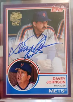 2022 Topps Archives - 1983 Fan Favorites Autographs Davey Johnson #83FF-DJ /150 - Image 1
