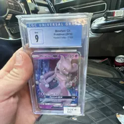 CGC 9 Mewtwo GX 31/68 Hidden Fates 2019 English Holo Pokemon TCG Card - Image 1