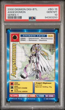 2000 Digimon Digi-Battle Card Game Series 1 Angewomon BO-16 PSA 10 Gem Mint - Image 1