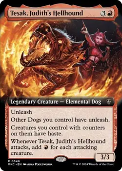 Tesak, Judith's Hellhound (Extended Art) - Near Mint MTG - Image 1