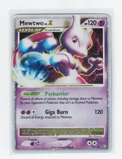 Pokemon Legends Awakened Mewtwo LV. X Holo Rare Card 144/146 LP MP Condition - Image 1