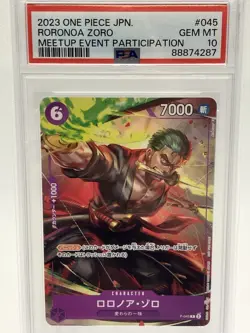 PSA 10 Roronoa Zoro P-045 Meetup Event Participation One Piece Card Japanese - Image 1