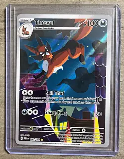 Pokemon Thievul 092/084 Pitch Black ￼ Reverse Holo Rare Stage 1 HP 100 English - Image 1