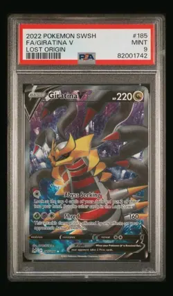 2022 POKEMON SWORD & SHIELD LOST ORIGIN #185 FULL ART GIRATINA V PSA 9 185/196 - Image 1