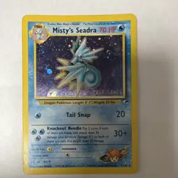 Pokemon TCG Misty's Seadra Gym Heroes Prerelease Holo Rare 9/132 2000 70 HP - Image 1