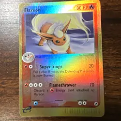 Pokemon Flareon 5/100 Sandstorm Reverse Holo Rare DMG/HP - Image 1