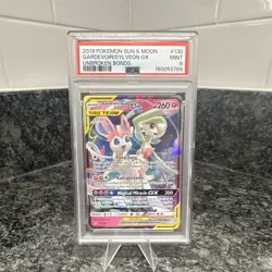 Pokemon TCG Gardevoir & Sylveon GX Unbroken Bonds 130/214 ENG Holo PSA 9 2019 - Image 1
