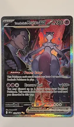 Pokemon TCG Team Rockets Mewtwo EX 231/182 Destined Rivals SIR Near Mint - Image 2