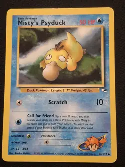Misty's Psyduck 054/132 NM Gym Heroes WOTC Pokemon Any Free 3 Ship - Image 1