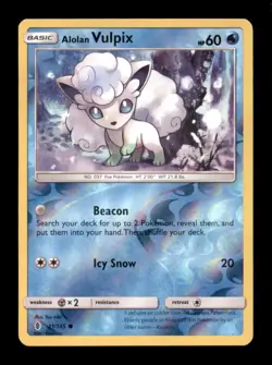 Alolan Vulpix 21/145 Guardians Rising Pokemon Reverse Holo NM - Image 1