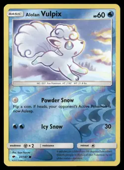 Alolan Vulpix 27/147 Common Burning Shadows Pokemon Reverse Holo LP - Image 1