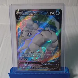 Pokemon TCG Alolan Vulpix V Full Art 173/195 Silver Tempest Ultra Rare Holo - Image 1