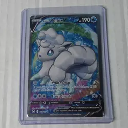 Pokemon TCG Alolan Vulpix V Full Art 173/195 Silver Tempest Ultra Rare Holo - Image 4