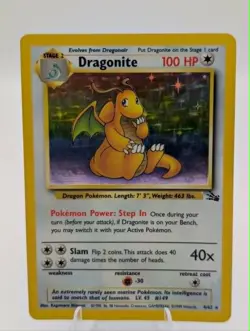Dragonite 4/62 Holo Rare Fossil Set Vintage 1999 Pokemon WOTC English LP - Image 1