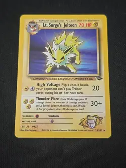 Lt. Surge's Jolteon 28/132 Gym Challenge Regular Black Star Rare Pokemon TCG LP - Image 1