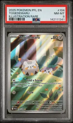 Pokemon Phantasmal Flames 104 Togedemaru Illustration Rare PSA 8 Trusted Seller! - Image 1