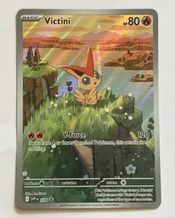 Pokemon TCG Victini 208 SVP Scarlet & Violet Promo Holo ENG 80 HP V-Force - Image 1