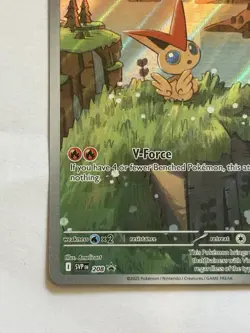 Pokemon TCG Victini 208 SVP Scarlet & Violet Promo Holo ENG 80 HP V-Force - Image 3