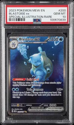 2023 POKEMON MEW EN-151 SPECIAL ILLUSTRATION RARE #200 BLASTOISE EX PSA 9 - Image 1