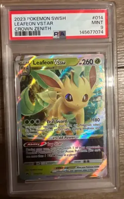 CROWN ZENITH Leafeon VSTAR 014/159 - Pokemon TCG PSA 9 MINT - Image 1