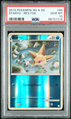 PSA 10 Staryu 84 HGSS Rev Foil Pokemon (Pop 1) Low Pop - Image 1