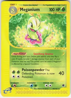 Meganium 54/165 Rare Expedition Base Set Pokemon Near Mint - Image 1