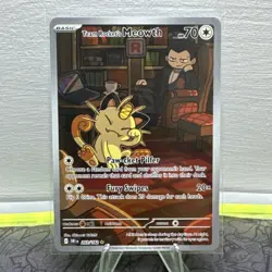 Team Rocket's Meowth 203/182 Destined Rivals Illustration Rare Pokemon TCG NM - Image 1