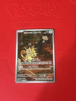 Team Rocket's Meowth 203/182 Destined Rivals Illustration Rare Pokemon TCG NM - Image 1