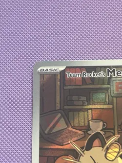 Pokemon TCG Team Rocket's Meowth 203/182 Destined Rivals Illustration Rare NM - Image 3