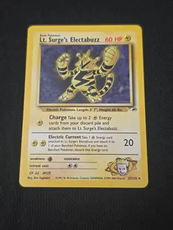 Lt. Surge's Electabuzz 027/132 Gym Heroes Regular Black Star Rare Pokemon TCG LP - Image 1