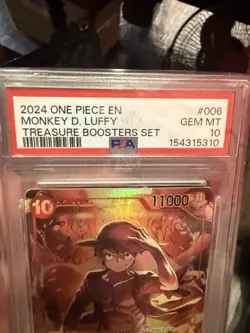 2024 One Piece EN Monkey D Luffy Treasure Boosters Set #006 PSA 10 GEM MINT - Image 5