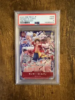 MONKEY D. LUFFY ONE PIECE DAY ONE PIECE JAPANESE PROMOS 2024 006 PSA 9 - Image 1
