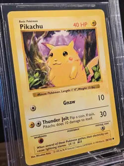 BGS 8 - 1999 Red Cheeks Shadowless Pikachu 58/102 Base Set Pokemon WOTC Error - Image 2