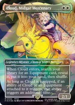 Cloud Midgar Mercenary 0564 Final Fantasy MTG Magic English CHOCOBO TRACK FOIL - Image 1