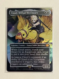 Cloud Midgar Mercenary 0564 Final Fantasy MTG Magic English CHOCOBO TRACK FOIL - Image 2