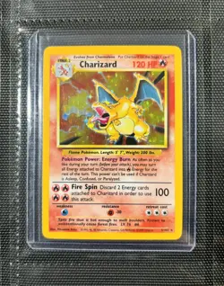 1999 Pokemon TCG Charizard Unlimited Base set Holo Card 4/102 - Image 1