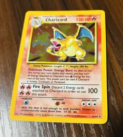 1999 Pokemon TCG Charizard Unlimited Base set Holo Card 4/102 - Image 3